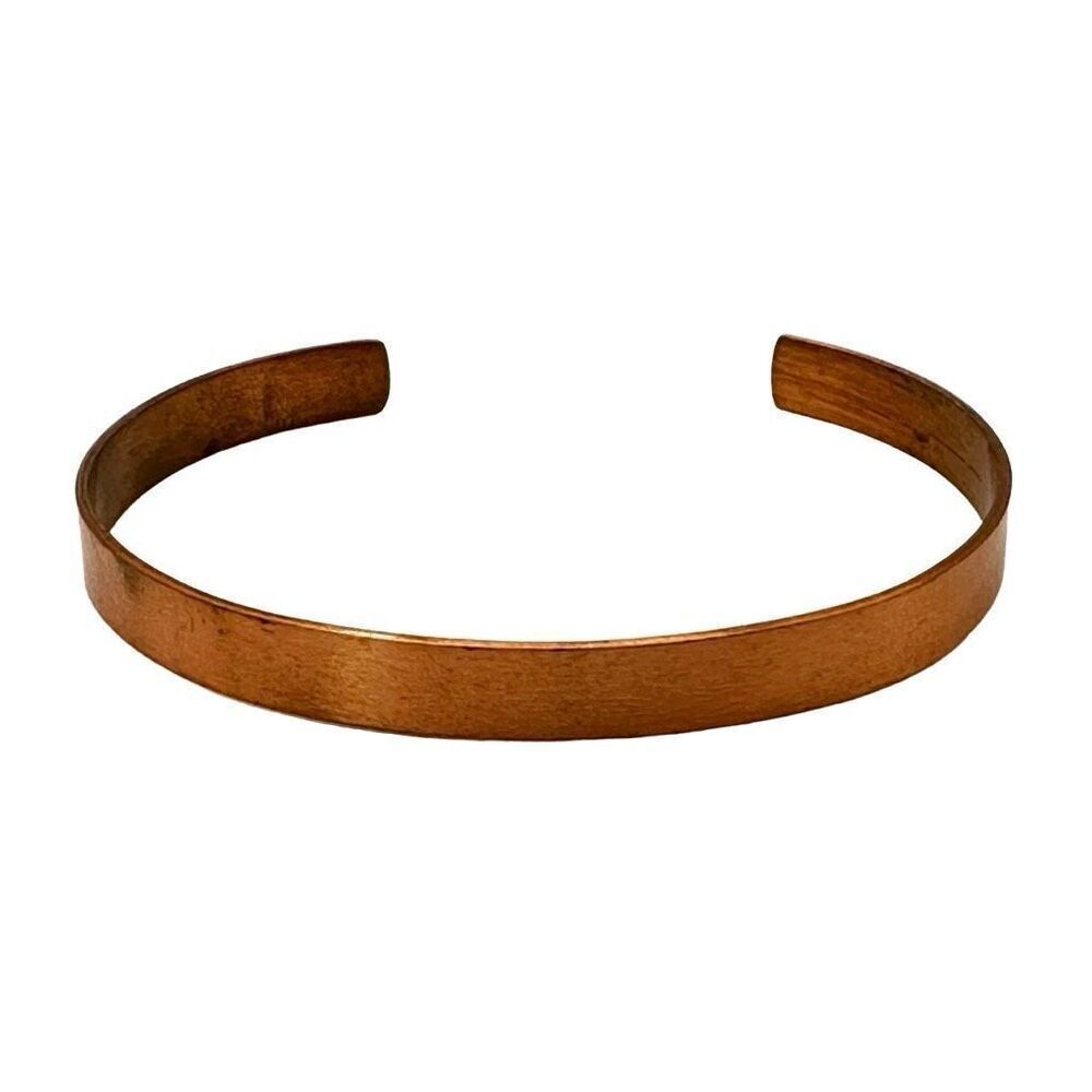 copper heart mind body solid open cuff inspirational bracelet